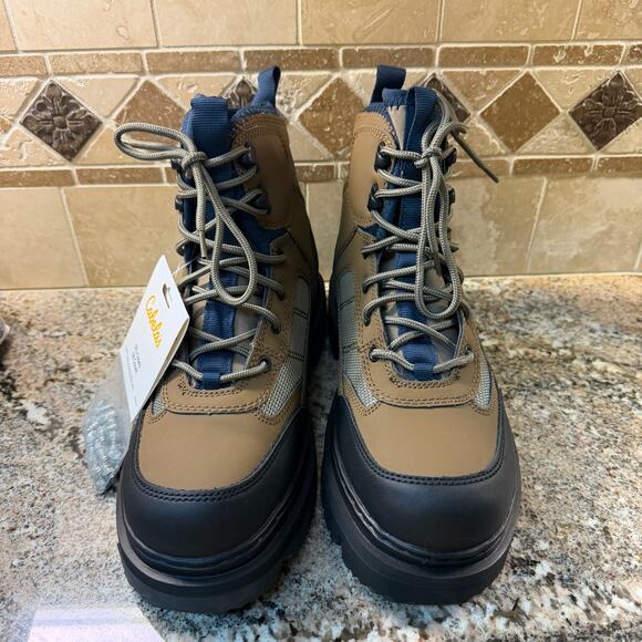 Cabela\'s Ultralight Lug Sole Mens 9 Boots Brown Lace Up Wading Boots 832467 NWT